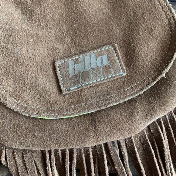 Billabong brown suede mini fringe purse EUC - Picture 2 of 3